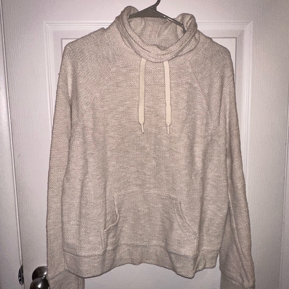 Knit cream colored cowel neck sweatshirt, size M.